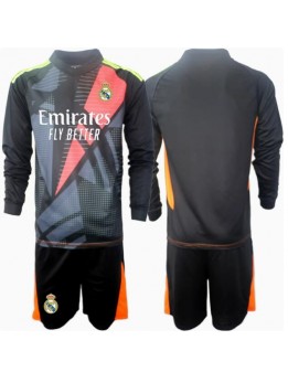 Real Madrid Torwart Auswärts Trikotsatz für Kinder 2024-25 Langarm (+ Kurze Hosen)